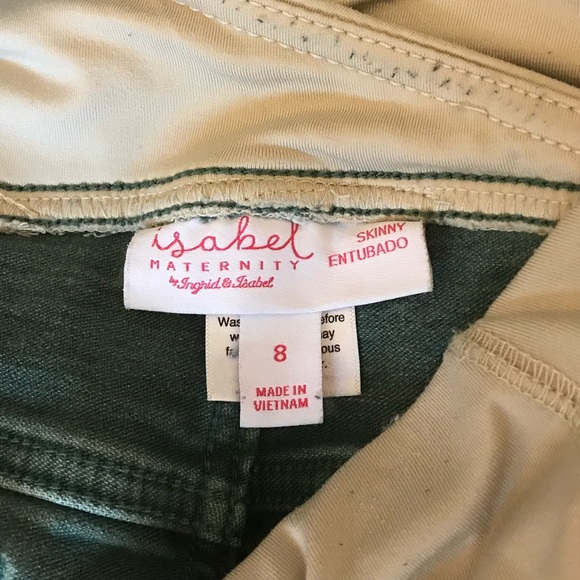 🔴 4/$15 Isabel Maternity Target 🎯 Brand green denim skinny jeans size 8 in EUC - Picture 8 of 9